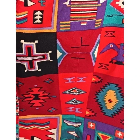 Vintage Pueblo Aztec Western Boho Cowboy Vest Made In USA Women's Size M - Picture 3 of 9